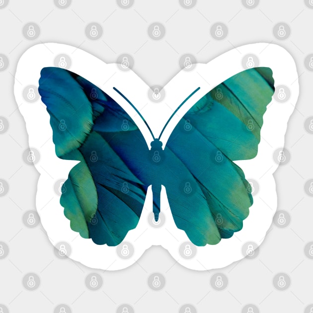 Blue and Green Rainforest Butterfly Sticker by DesignsbyZazz